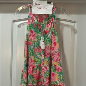 Lilly Pulitzer Sleeveless Top with Tassels-EUC